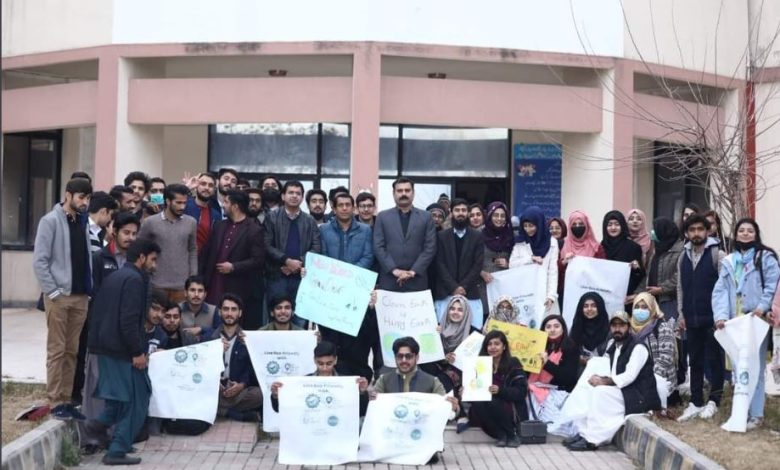 Cleanliness Drive organized by Green Youth Movement Club at Quaid-i-Azam University Islamabad