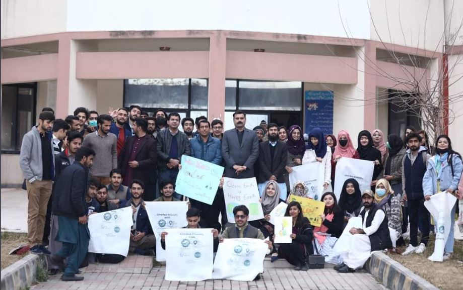 Cleanliness Drive organized by Green Youth Movement Club at Quaid-i-Azam University Islamabad