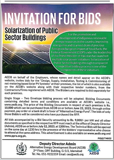Business Opportunity for Solarization of Public Buildings in Pakistan
