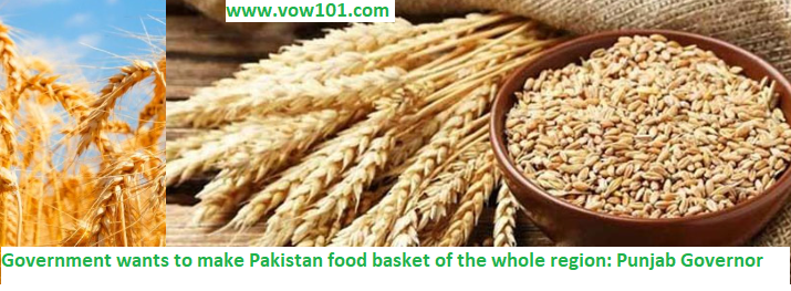 Government wants to make Pakistan food basket of the whole region Says Punjab Governor