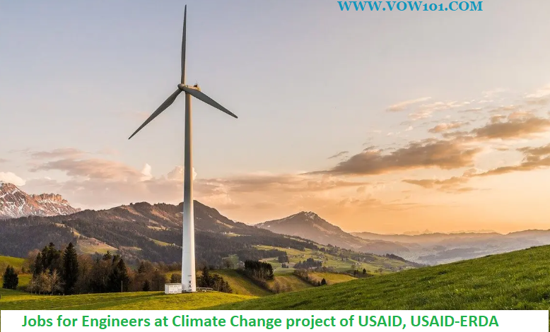 Jobs for Engineers at Climate Change project of USAID, USAID-ERDA