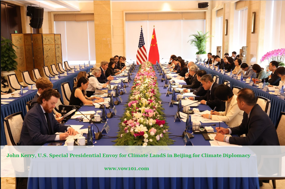 John Kerry, U.S. Special Presidential Envoy for Climate landed in Beijing for climate diplomacy
