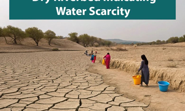 Pakistan Water Crisis - Dry Riverbed Indicating Water Scarcity