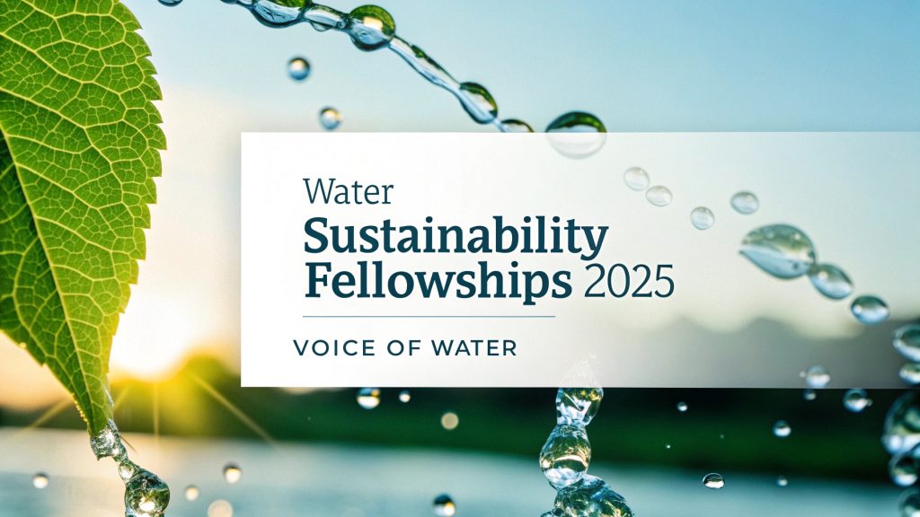 Water Sustainability Fellowships 2025, at Voice Of Water, a News Media platform working to create awareness on Valuing Water for humanity