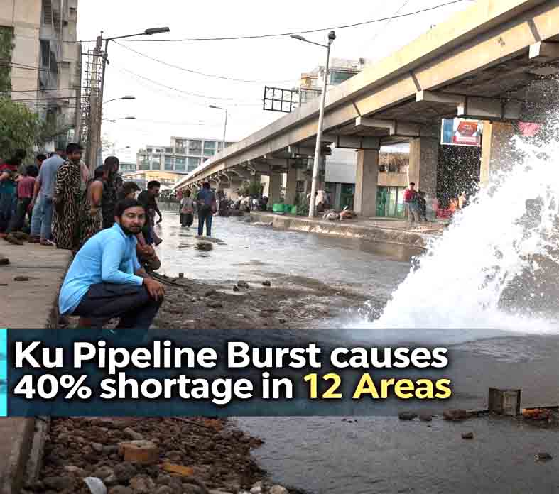 Urgent Water Crisis in Karachi: KU Pipeline Burst Causes 40% Shortage in 12 Areas